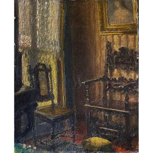 Oil On Canvas Mounted On Cardboard Attributed To Eugène Baudin 1843 - 1907