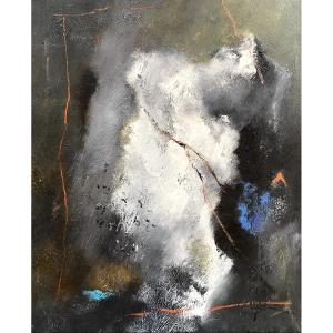 Abstract Oil On Canvas - Franck Duminil (1933-2014)