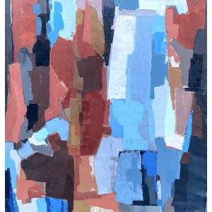 20th Century Abstract Composition Signed Digard, Dated 1959