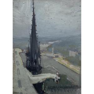 Notre-dame De Paris Stencil - Théodore Boulard (1887-1961)