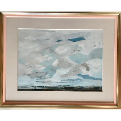 Large Gouache By Gabriel Godard Born In 1930