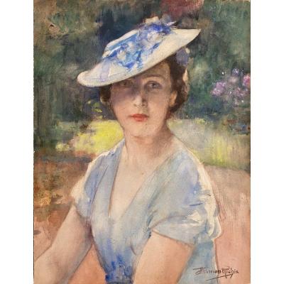 Beautiful Portrait Of Herman Richir 1866 - 1942 Signed Lower Right Circa 1900