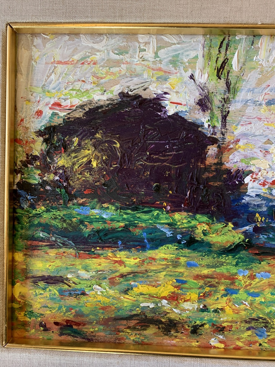 Casa a Fabbricciano. Olio su compensato. Ferruccio Manganelli -photo-2