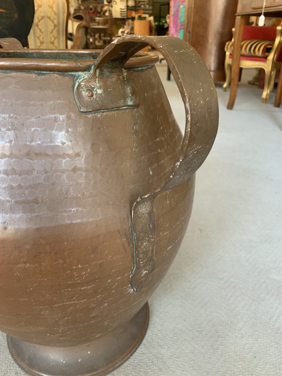 Grande vaso in rame martellato 18* secolo-photo-2