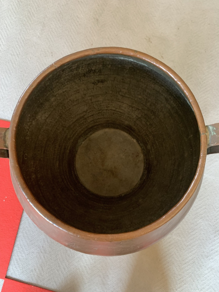 Grande vaso in rame martellato 18* secolo-photo-3
