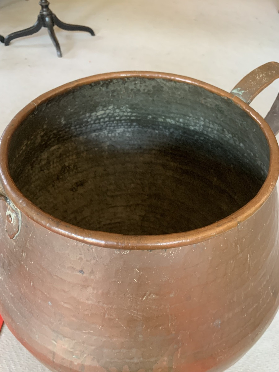 Grande vaso in rame martellato 18* secolo-photo-4