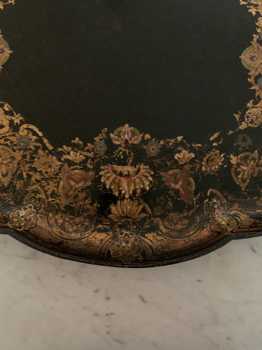 Vassoio Francese in cartapesta epoca e stile Napoleone 3^-photo-5