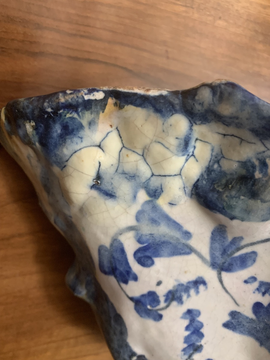 Antica tasca da parete in maiolica, 18esimo secolo-photo-2