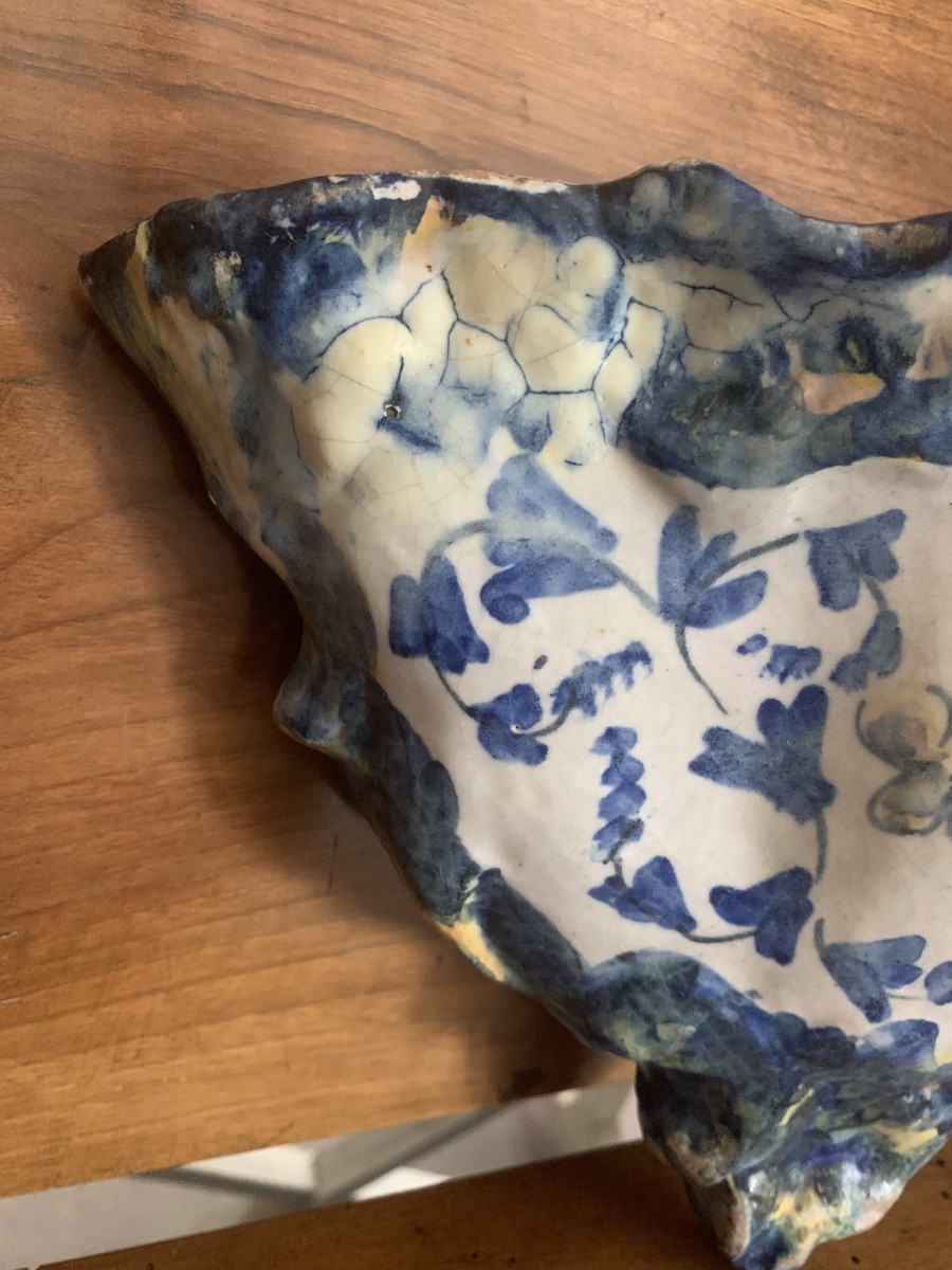 Antica tasca da parete in maiolica, 18esimo secolo-photo-3