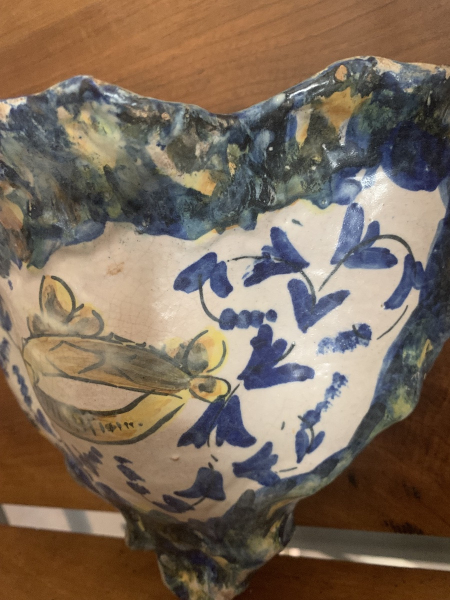 Antica tasca da parete in maiolica, 18esimo secolo-photo-4