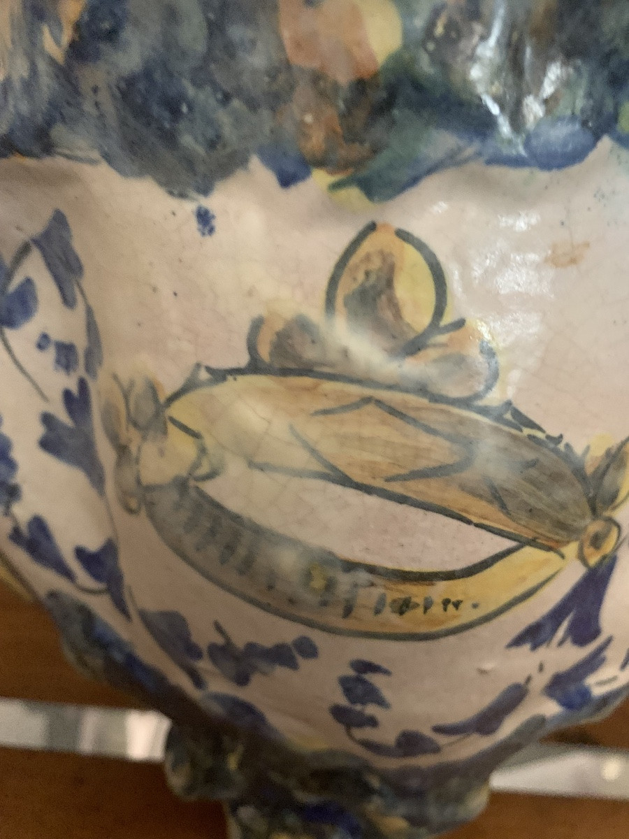 Antica tasca da parete in maiolica, 18esimo secolo-photo-7
