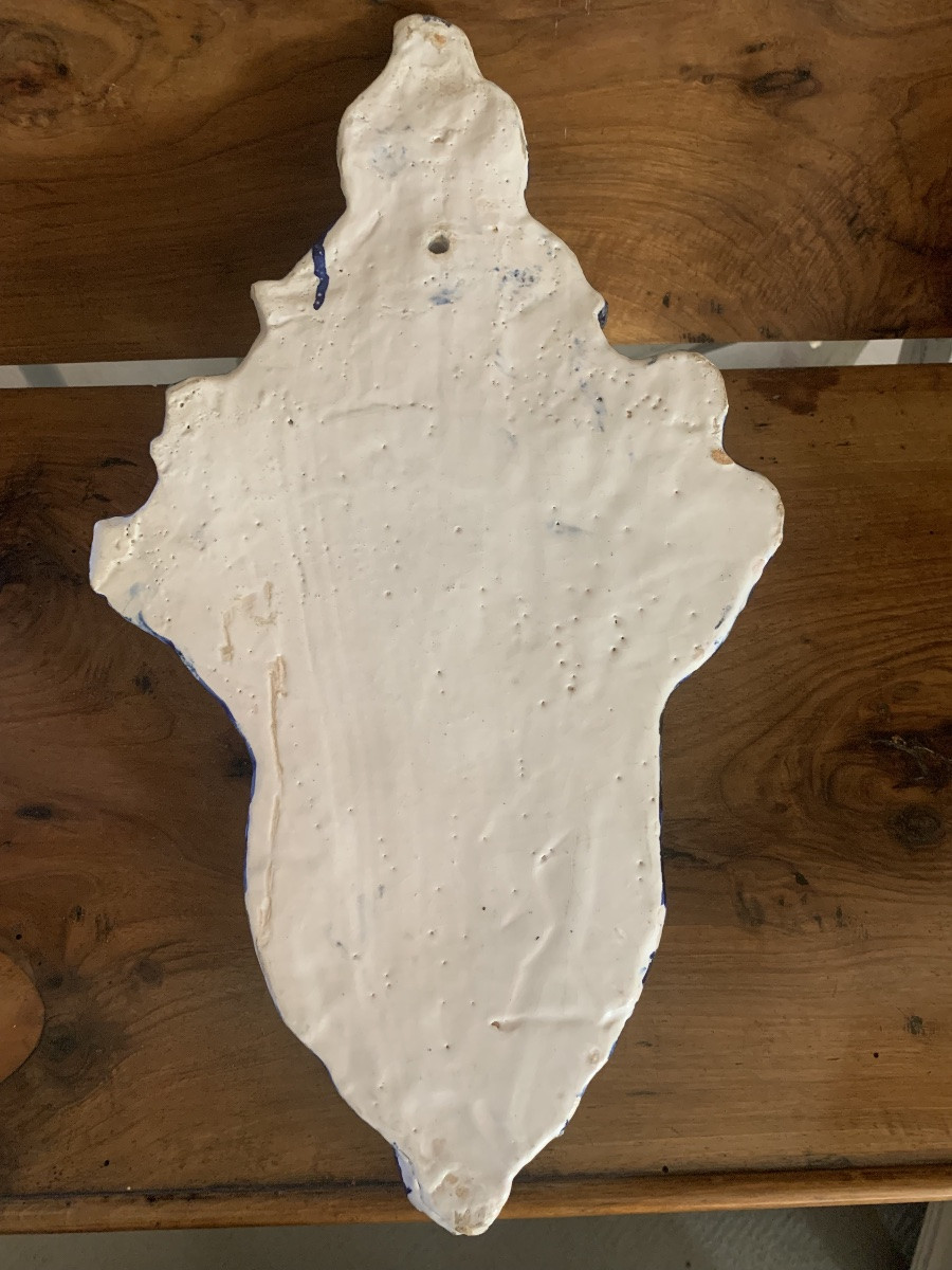 Acquasantiera da parete, in maiolica, Sud Italia,18esimo secolo-photo-3
