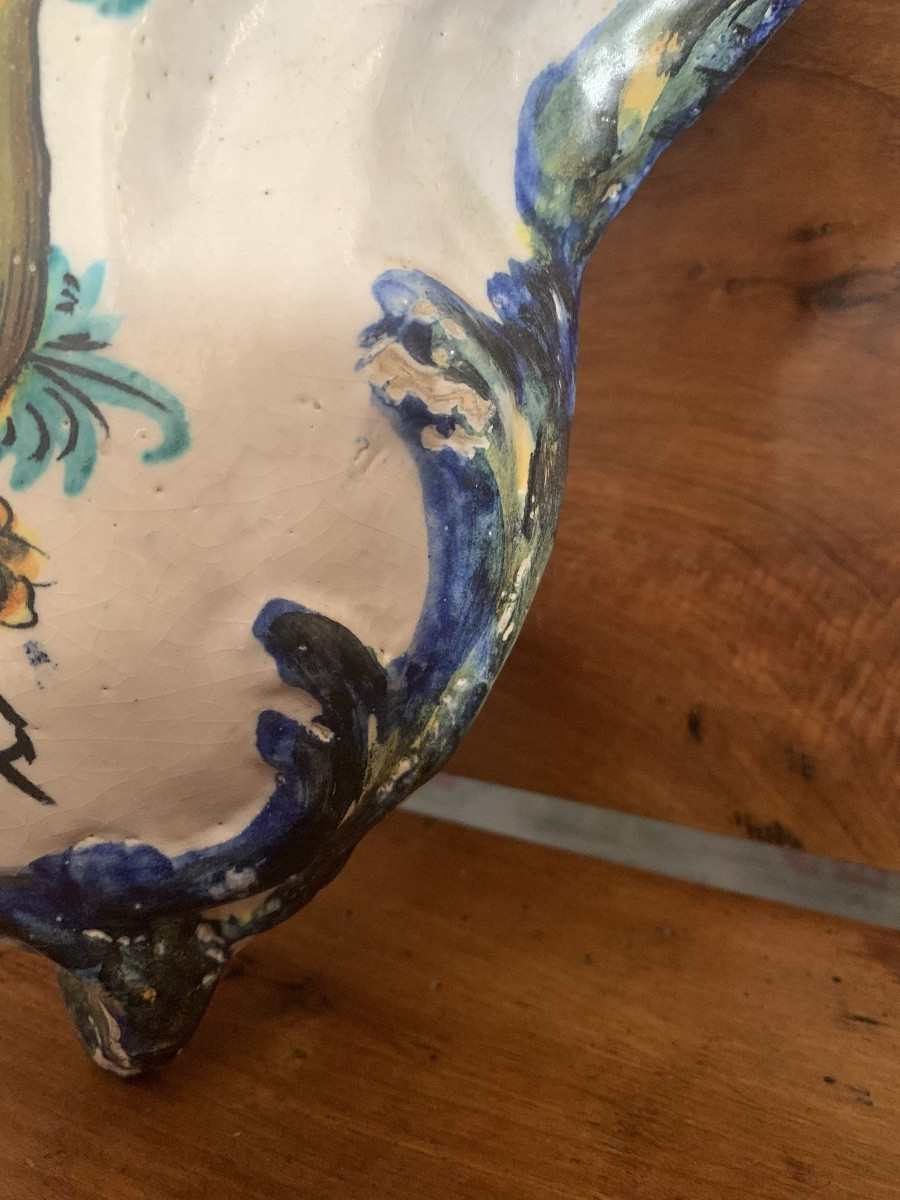 Acquasantiera da parete, in maiolica, Sud Italia,18esimo secolo-photo-3