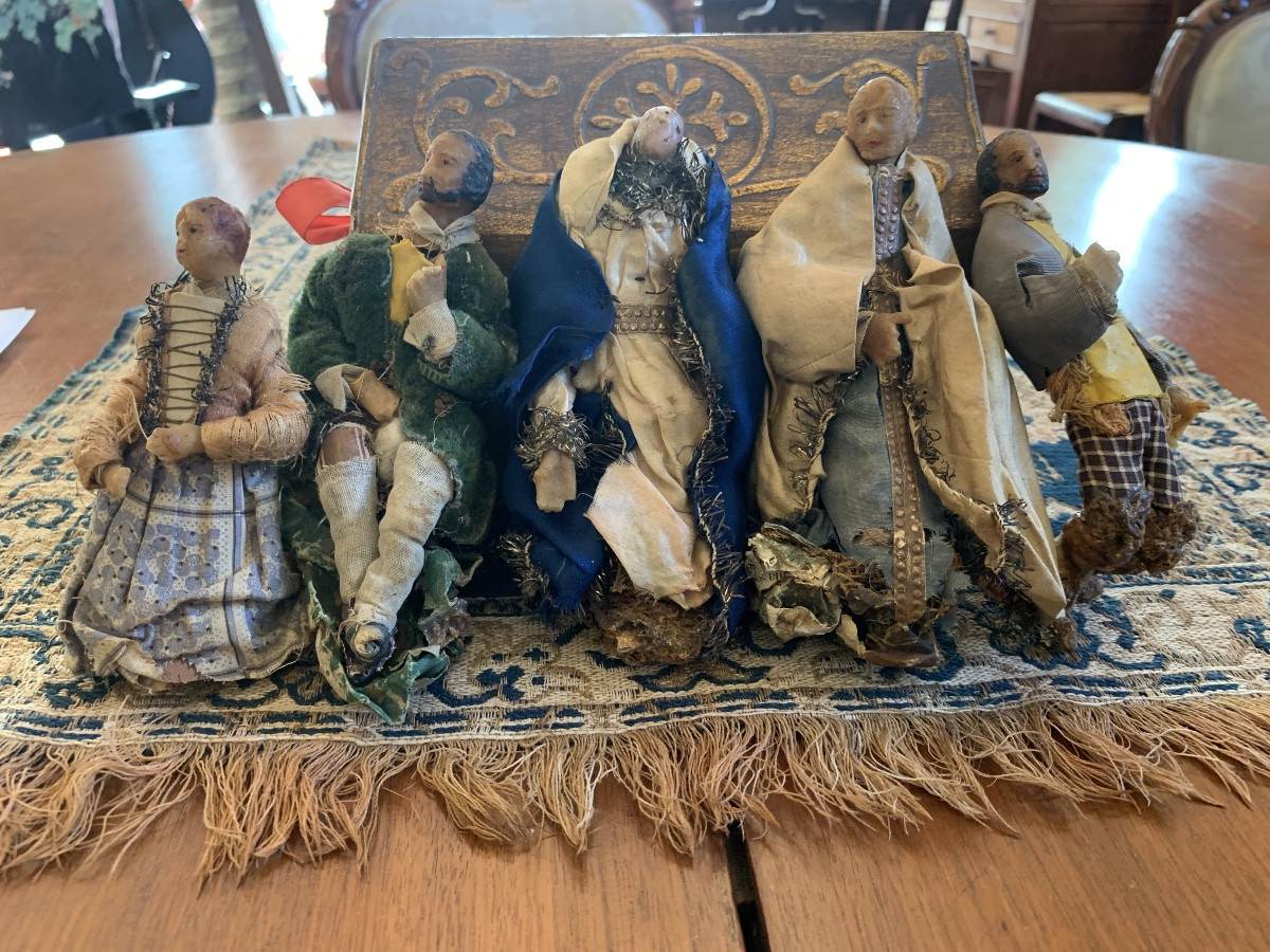5 personaggi da Presepe in cera,19esimo secolo-photo-2