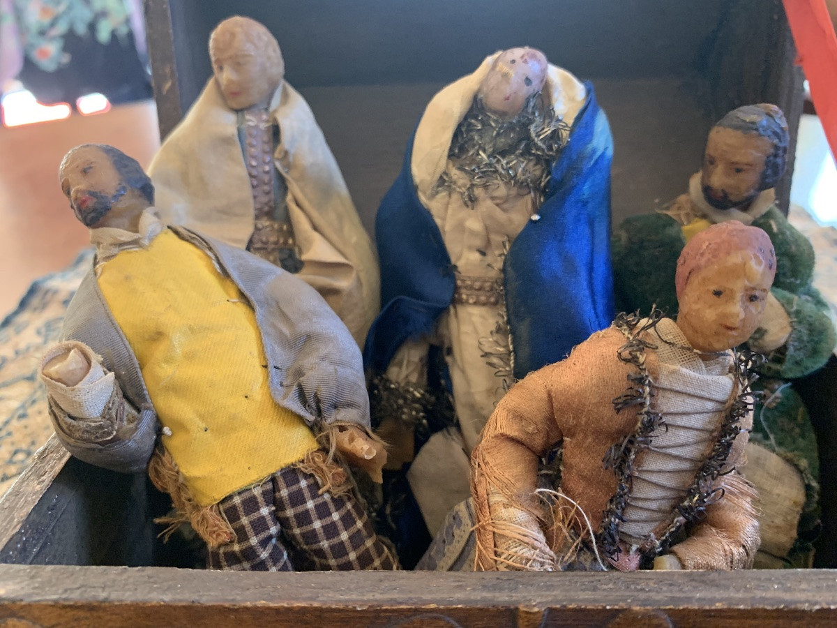 5 personaggi da Presepe in cera,19esimo secolo-photo-3