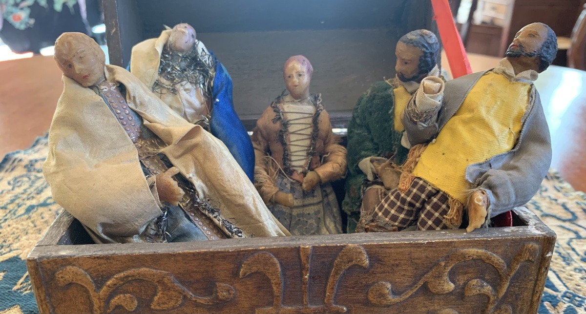 5 personaggi da Presepe in cera,19esimo secolo-photo-4