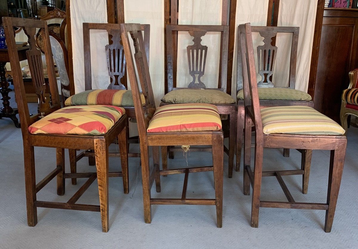 6 sedie Luigi XVI in legno di noce-photo-3