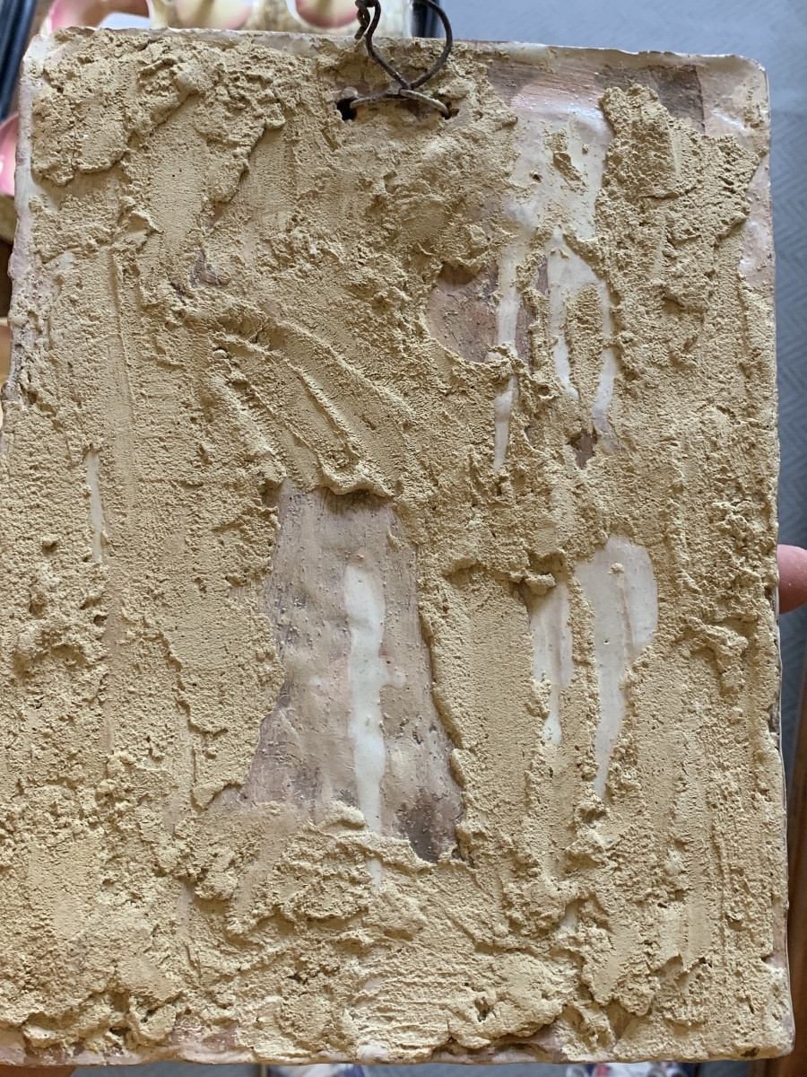 Bassorilievo in maiolica, formella devozionale, area Senese, 18esimo secolo-photo-3