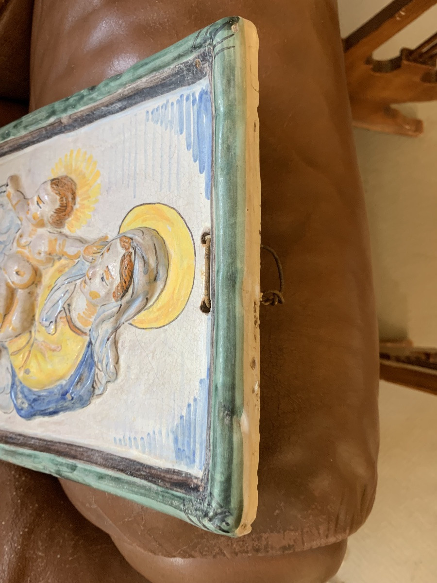 Bassorilievo in maiolica, formella devozionale, area Senese, 18esimo secolo-photo-5