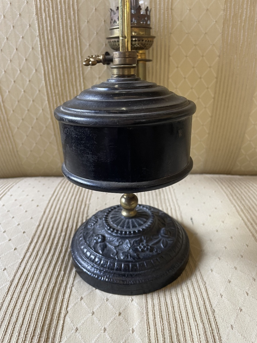 Antica lampada a olio Kosmos. Braccio regolabile, Germania 1870/90-photo-4