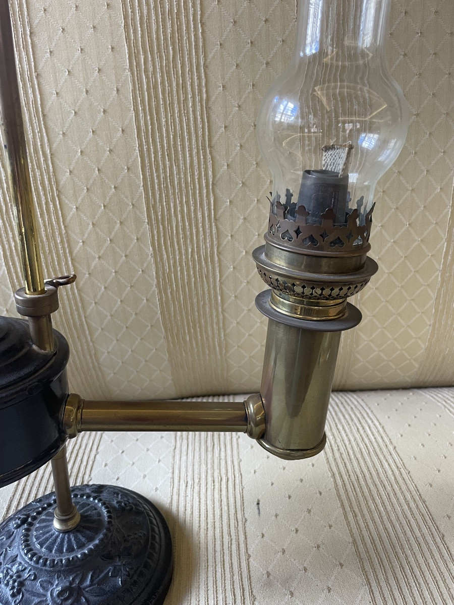 Antica lampada a olio Kosmos. Braccio regolabile, Germania 1870/90-photo-5