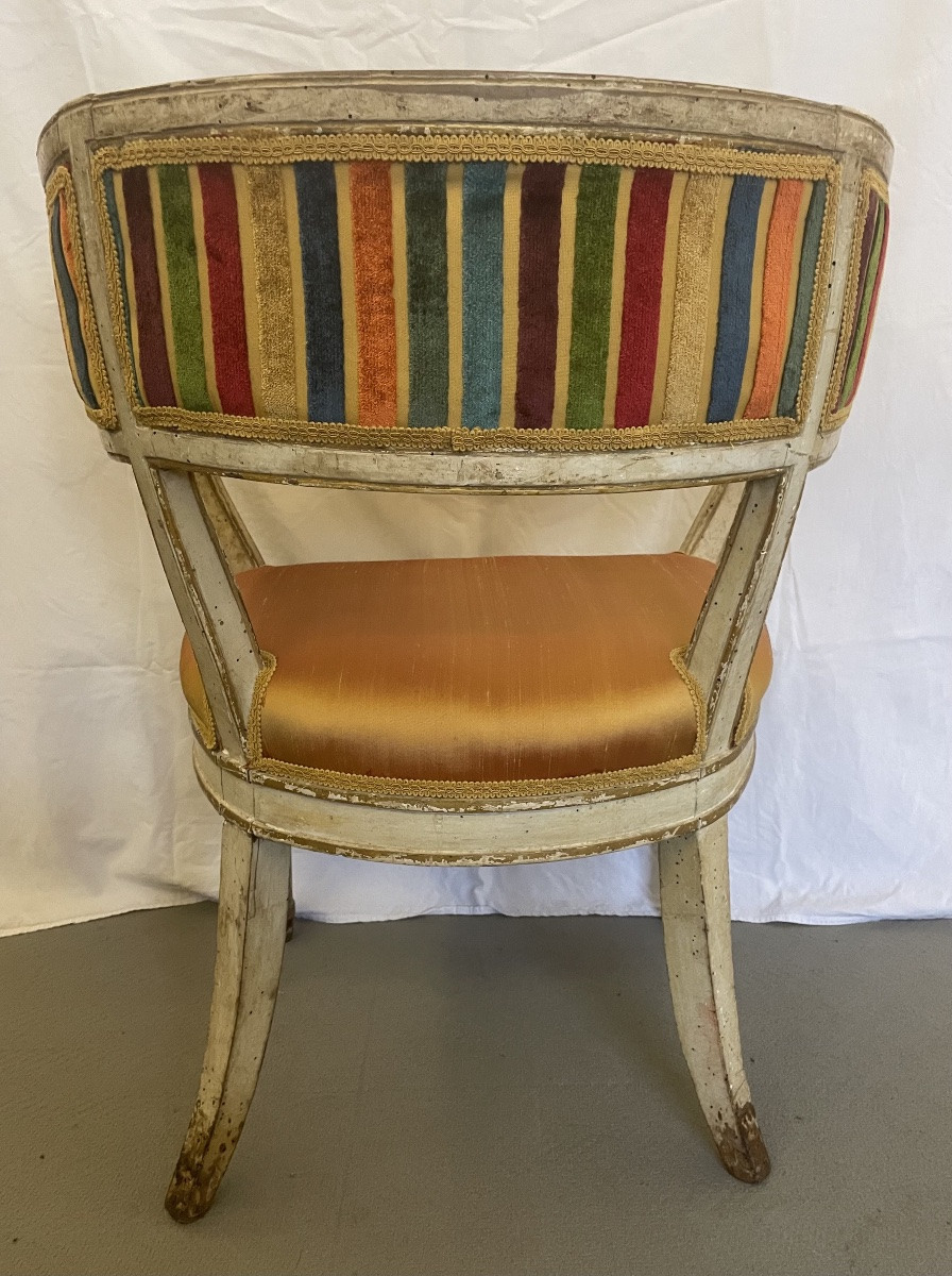 Poltrona Luigi XVI laccata e dorata, Francia, 18esimo secolo -photo-3