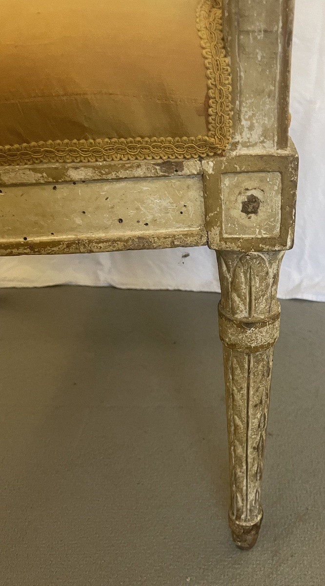 Poltrona Luigi XVI laccata e dorata, Francia, 18esimo secolo -photo-5