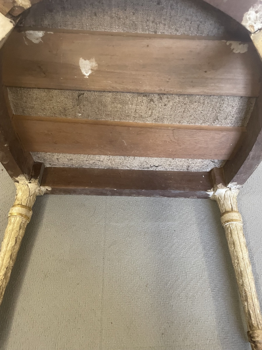 Poltrona Luigi XVI laccata e dorata, Francia, 18esimo secolo -photo-8