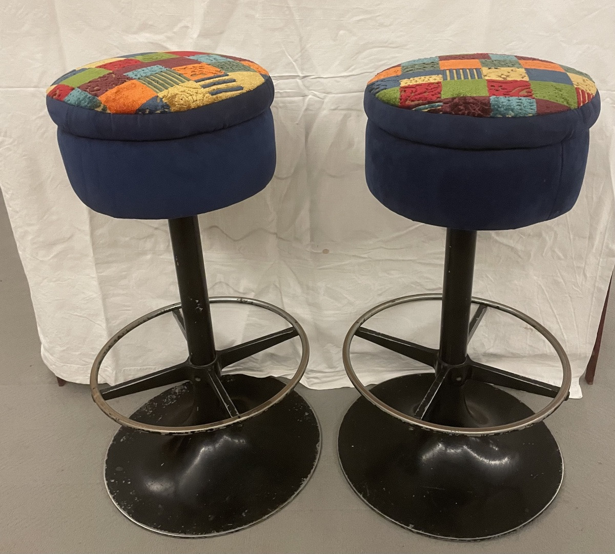 Coppia sgabelli vintage restaurati, Italia anni 60/70-photo-2