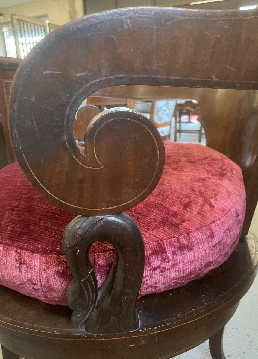 Poltrona girevole a pozzetto. Carlo X, Francia 1830/40-photo-1