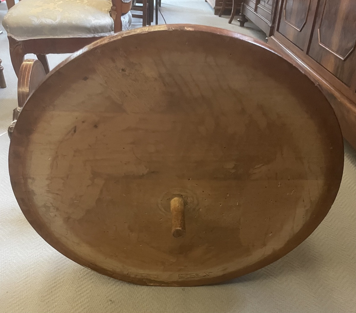 Poltrona girevole a pozzetto. Carlo X, Francia 1830/40-photo-5