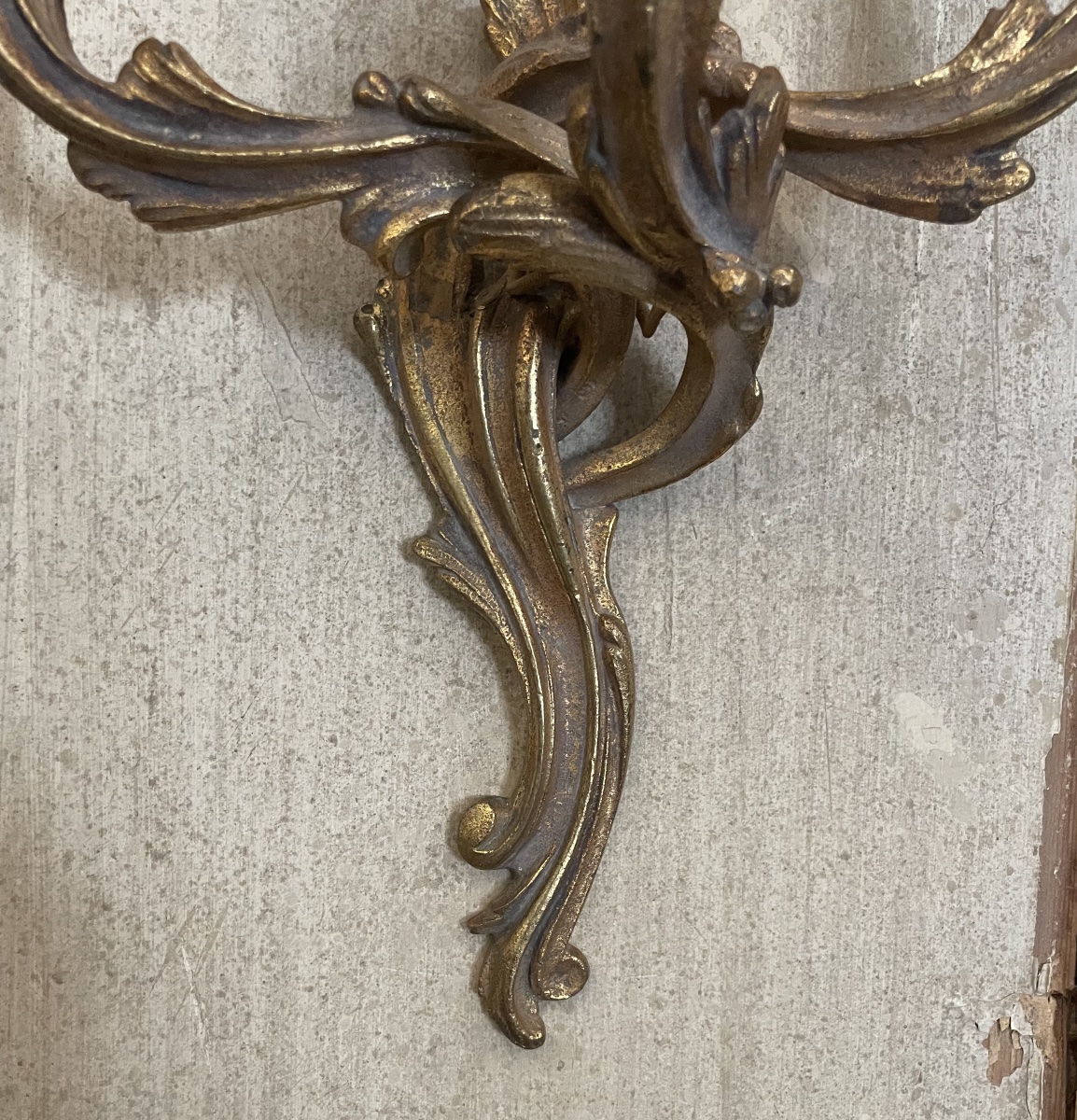 Antica applique in bronzo dorato di gusto Rocaille-photo-4