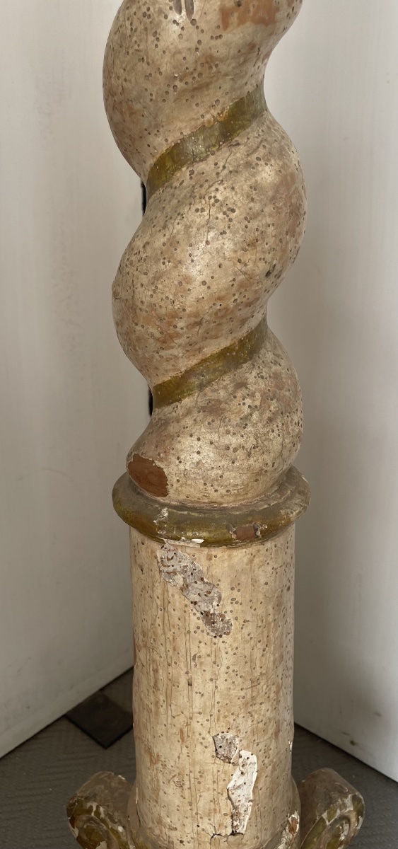 Antica colonna a tortiglione, epoca e stile Luigi XIV -photo-1