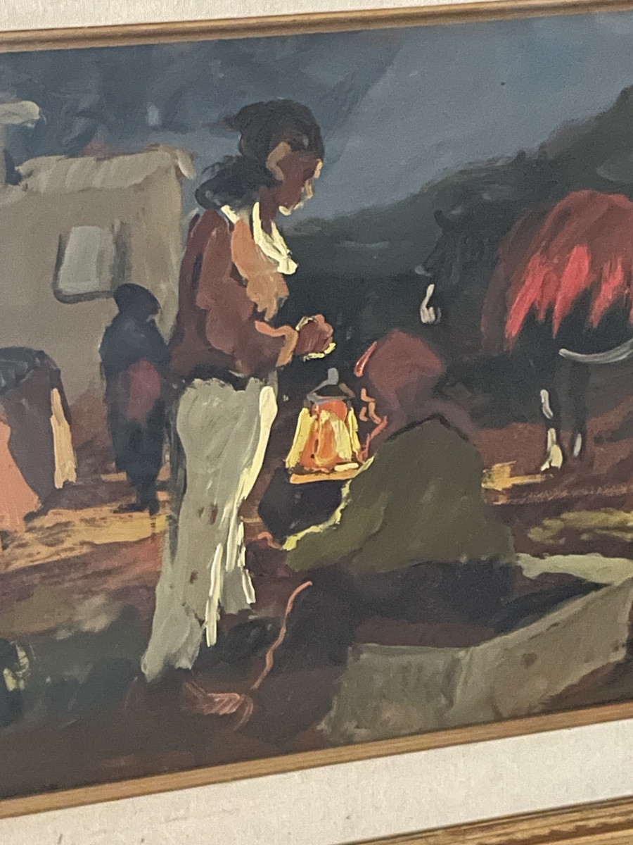 Gitani di notte. Olio su faesite. Basso Ragni, anni 50/60-photo-2