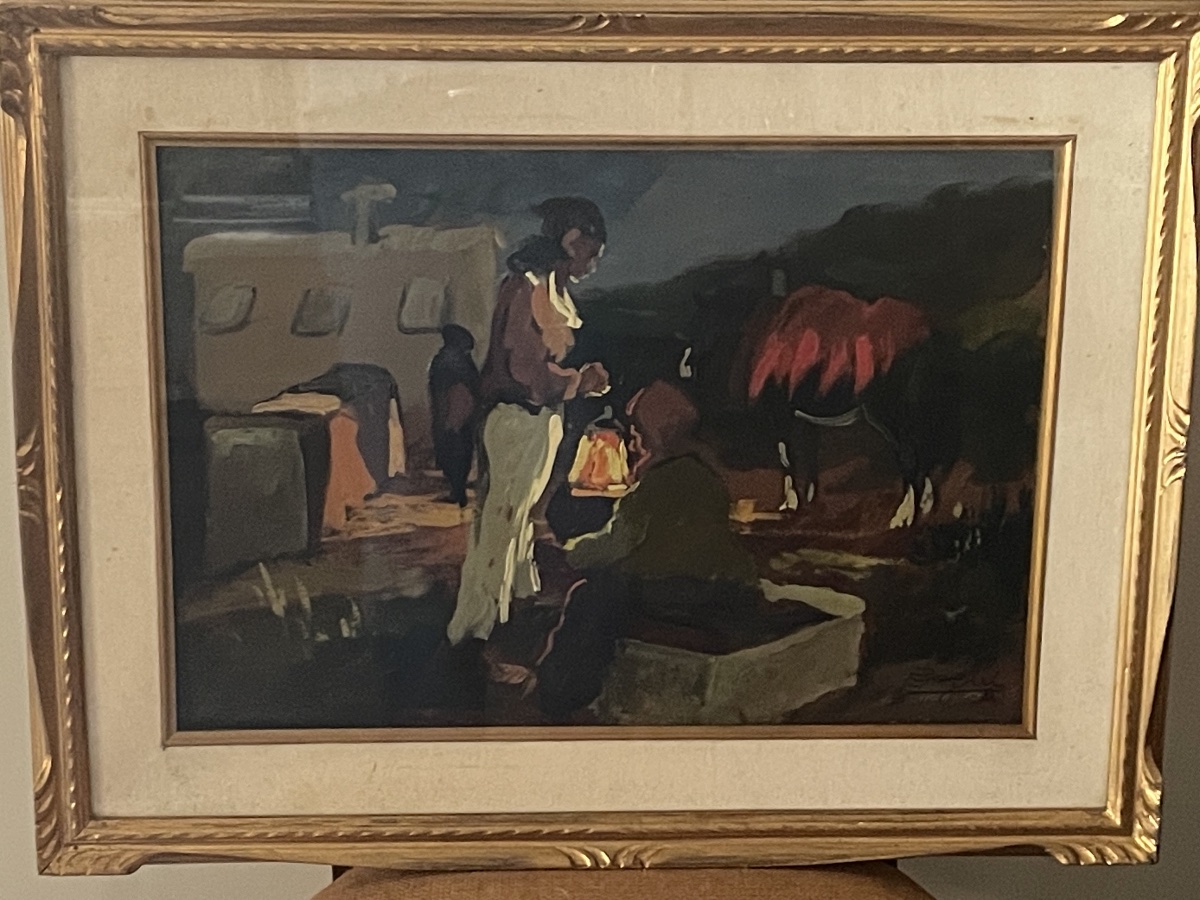 Gitani di notte. Olio su faesite. Basso Ragni, anni 50/60-photo-7
