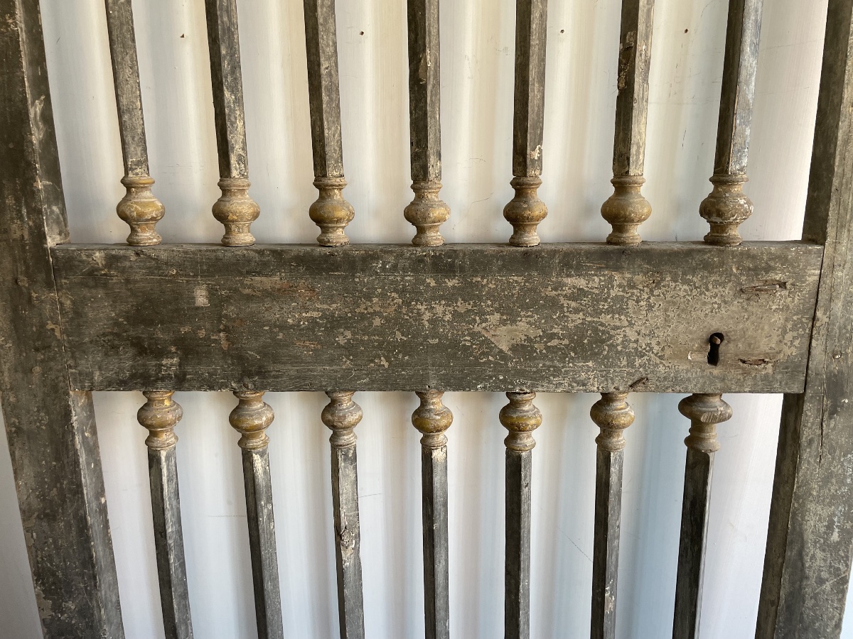 Antico cancello da interno laccato e dorato, epoca e stile Impero -photo-7