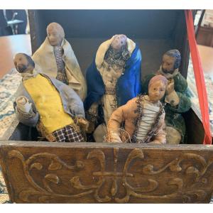 5 personaggi da Presepe in cera,19esimo secolo