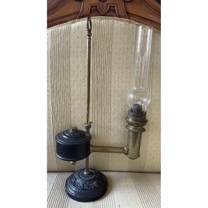 Antica lampada a olio Kosmos. Braccio regolabile, Germania 1870/90