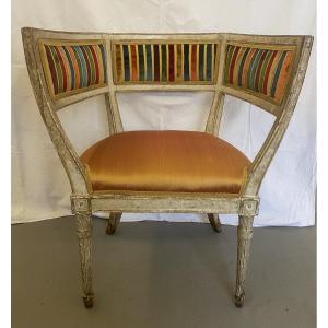 Poltrona Luigi XVI laccata e dorata, Francia, 18esimo secolo 