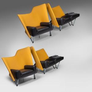 Set Of Four “654 Torso” Lounge Armchairs By Paolo Deganello For Cassina.