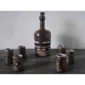 Ceramic Liquor Service Signed Paul Quéré.