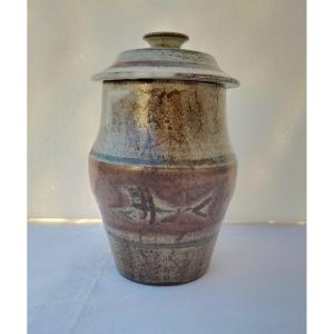 Covered Pot By Gustave Reynaud, Les Muriers à Vallauris, Circa 1950.