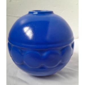 Ball Vase Signed Lallemant, Art Deco.