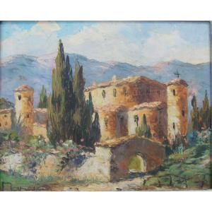 Henri Bargin, Oil On Hardboard, Provence.