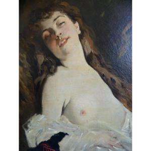 Painting After Charles Chaplin "ecstasy", End Of 19th Century