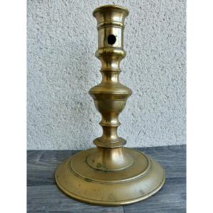 Louis XIII Bronze Candlestick, 17th Century.