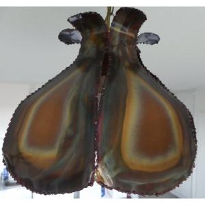 Tulip Chandelier, Pendant Light, Danish Brutalist Style, 20th Century.