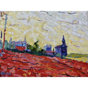 Oil On Canvas By Kelly Villasenor, "open Impressionism" Style, 20th/21st Century