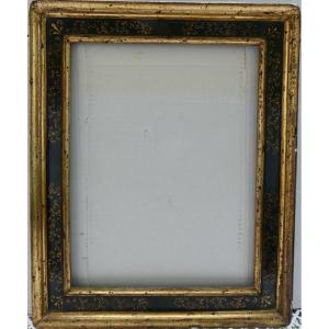 Gilded And Black Wood Frame, Italian Style 16th, 20th Century