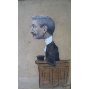Caricatured Portrait Of Lawyer